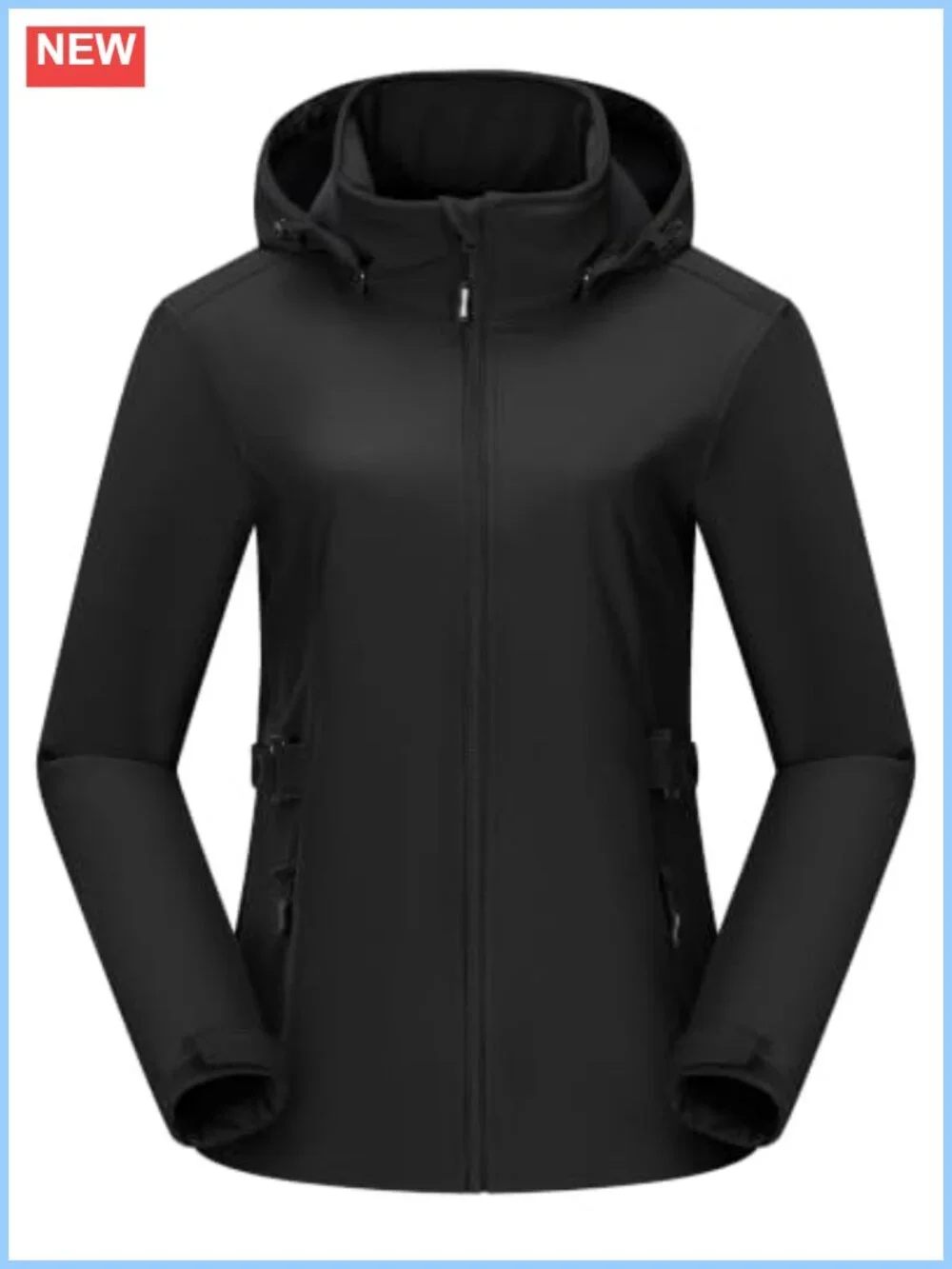 Women's Fleece Lined Waterproof Rain Jacket Softshell Coat with Removable Hood